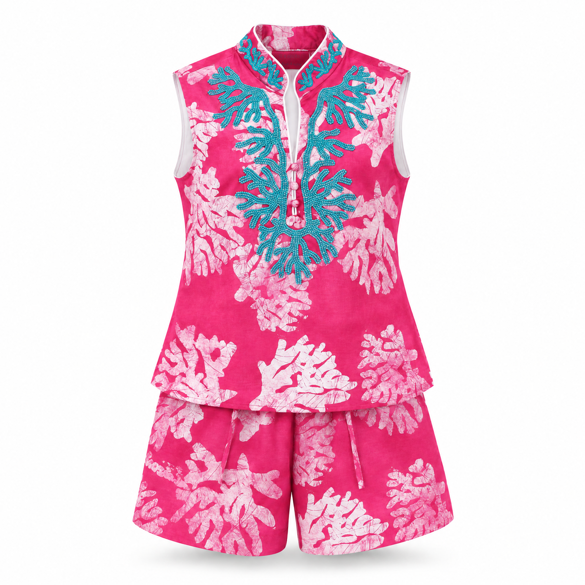 Bahari Androsia Top & Shorts Set-Pink