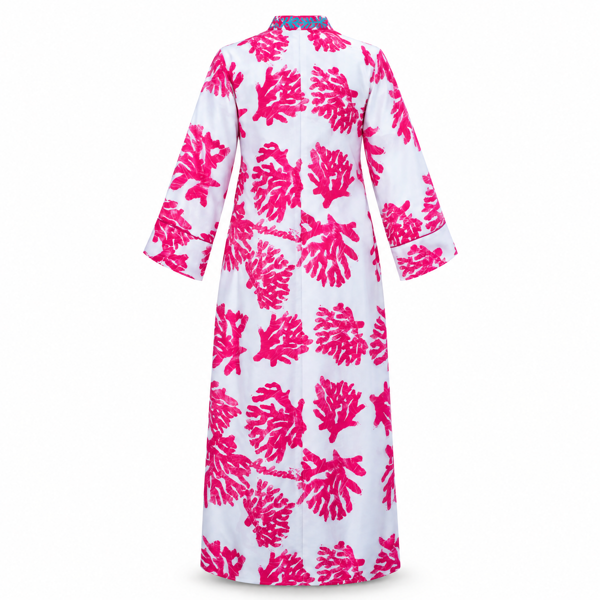 Bahari Androsia Column Maxi Kaftan-White