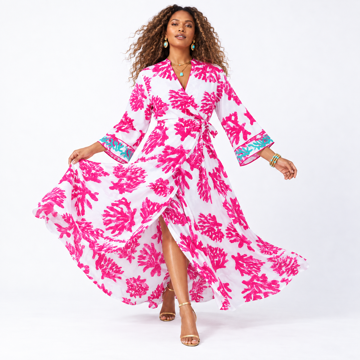 Bahari Androsia Wrap Dress- White