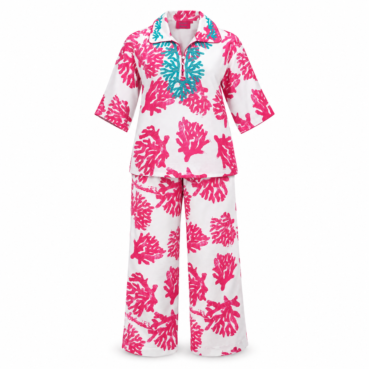 Bahari Androsia Trouser Set-White