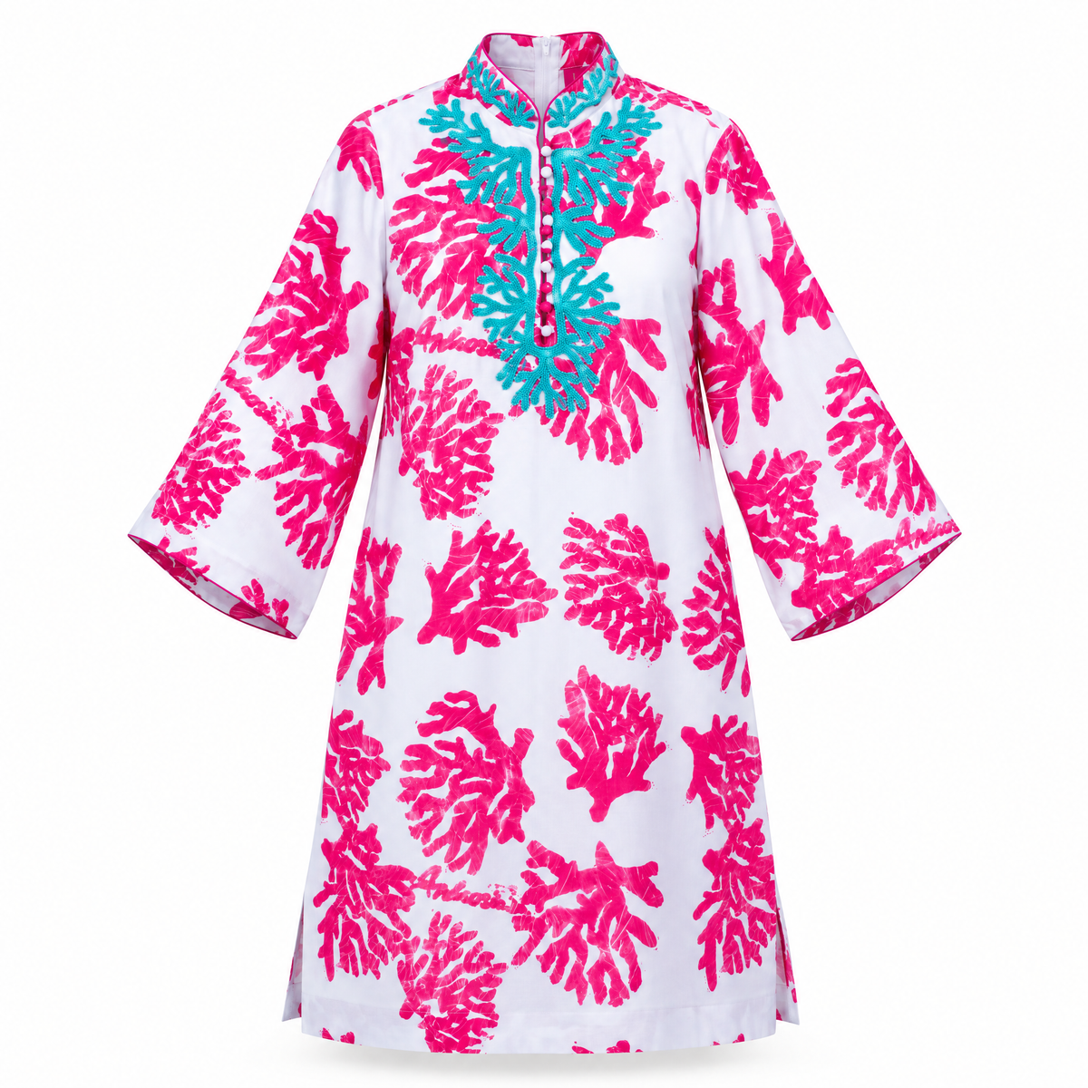Bahari Androsia Midi Kaftan Dress-White