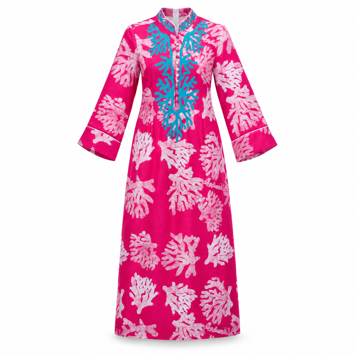 Bahari Androsia Column Maxi Kaftan-Pink