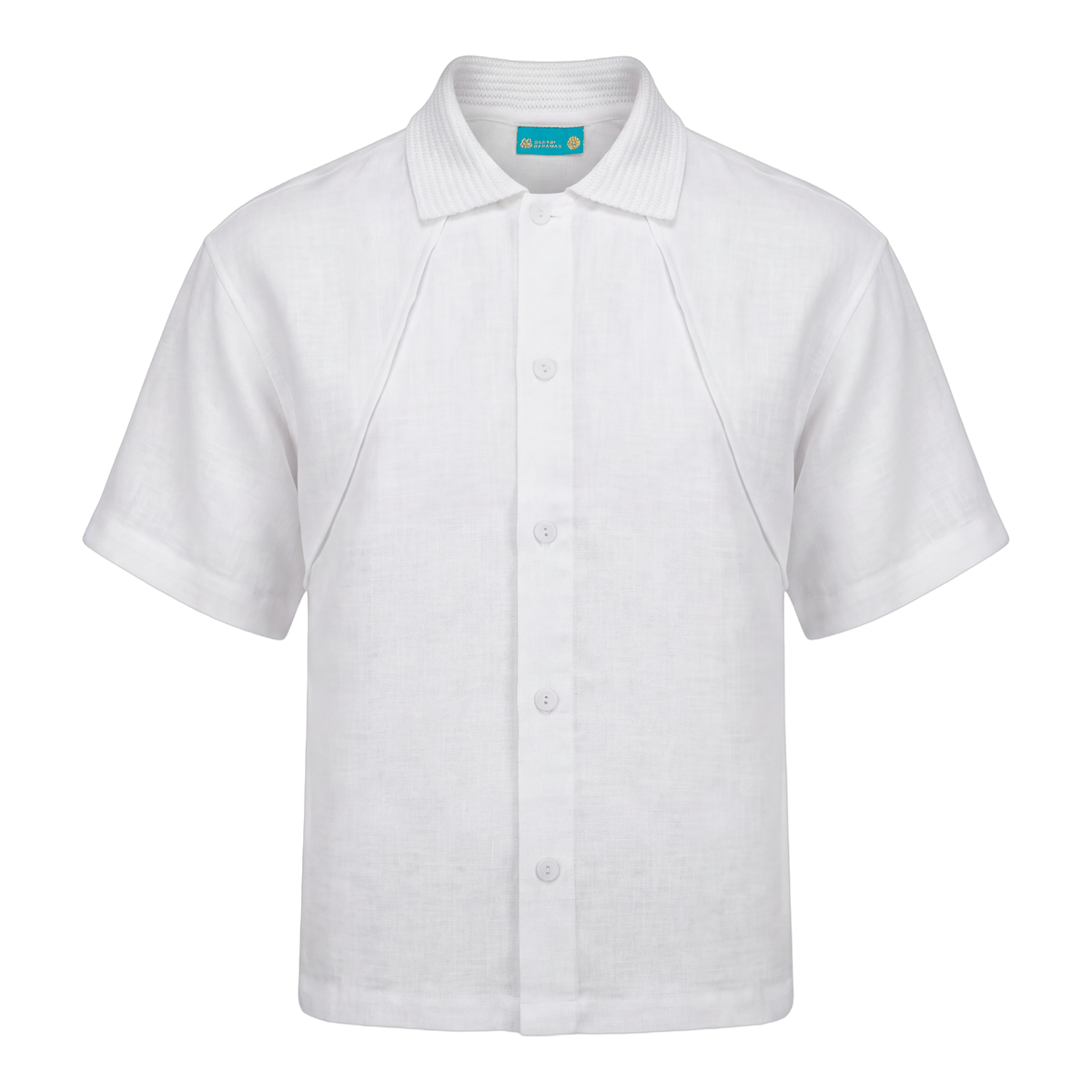BAHARI MARKET STREET CROCHET-COLLAR SHIRT