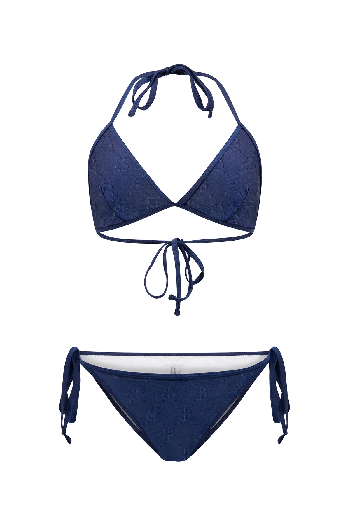 EMBOSSED MONOGRAM BIKINI-NAVY