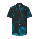 THE ARCHIPELAGO BUTTON UP- BLACK & AQUA