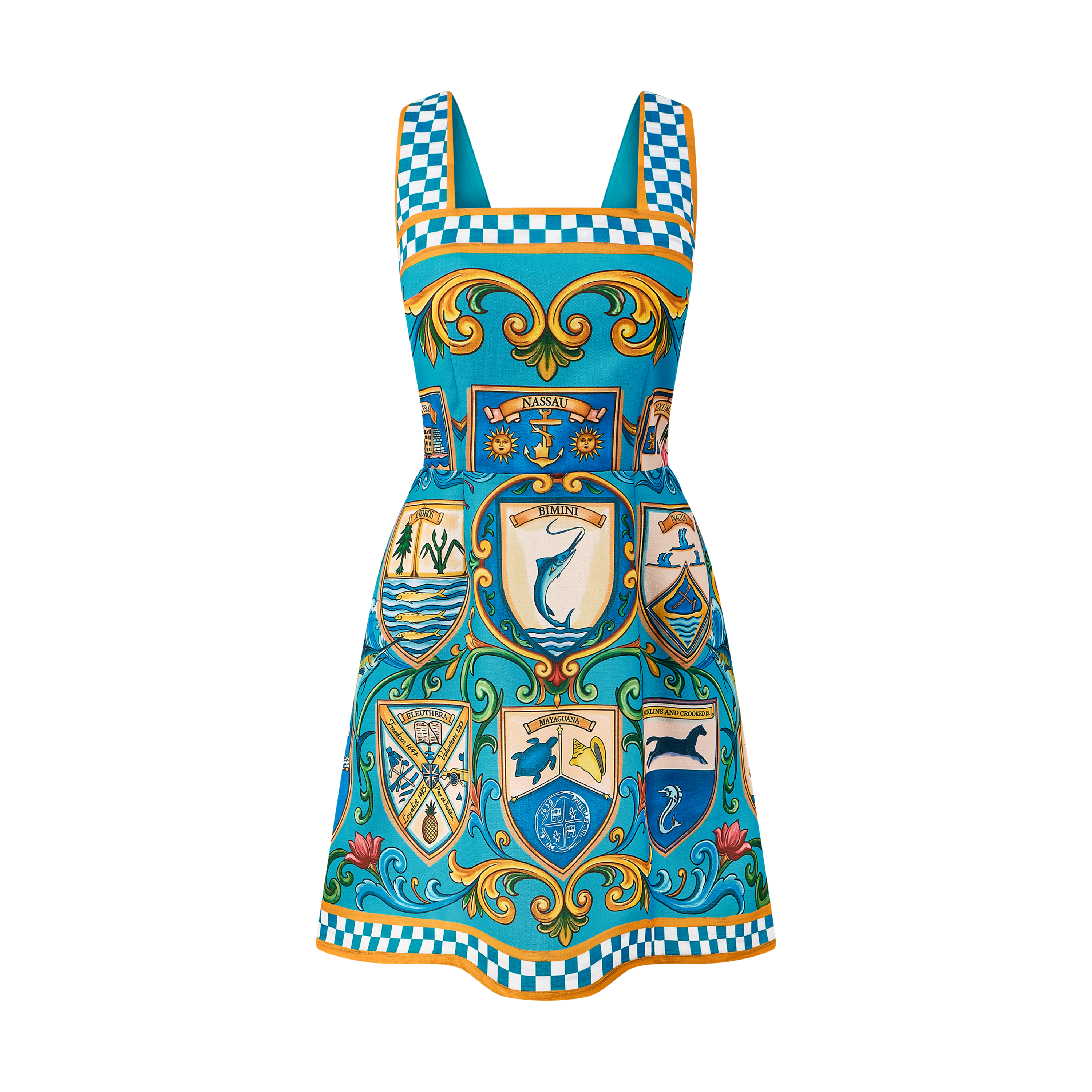 2026 INDEPENDENCE MINI DRESS-AQUA