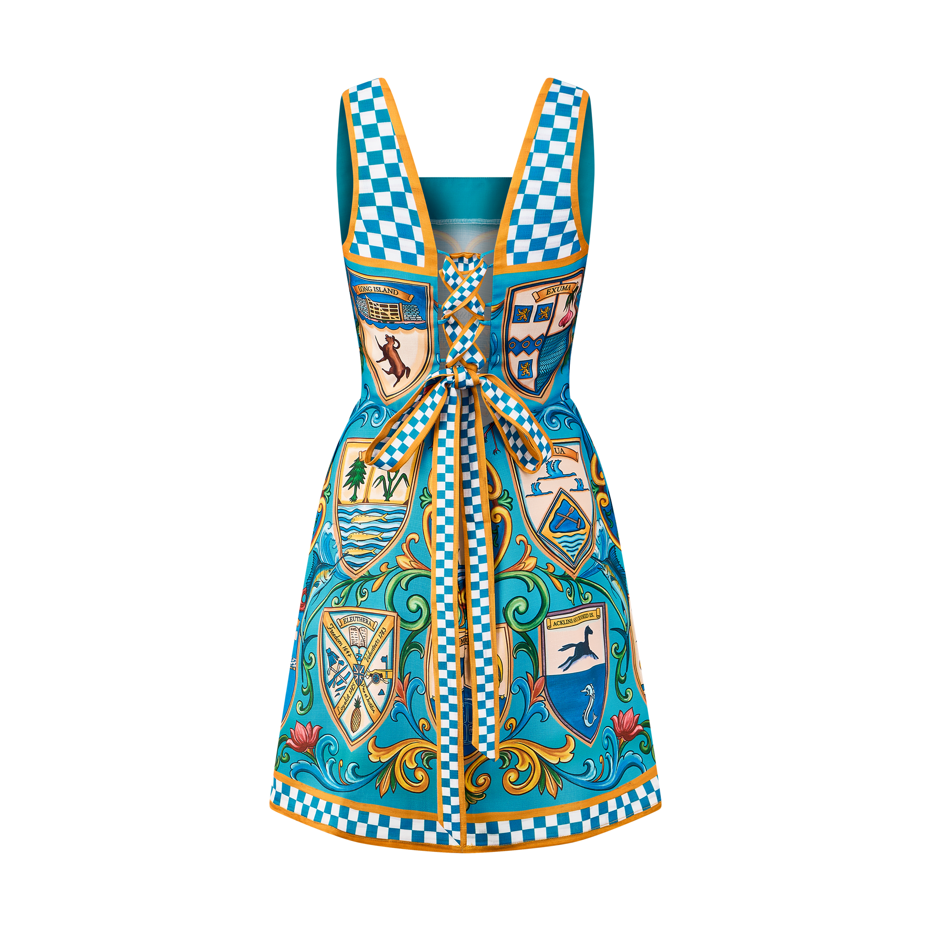 2026 INDEPENDENCE MINI DRESS-AQUA
