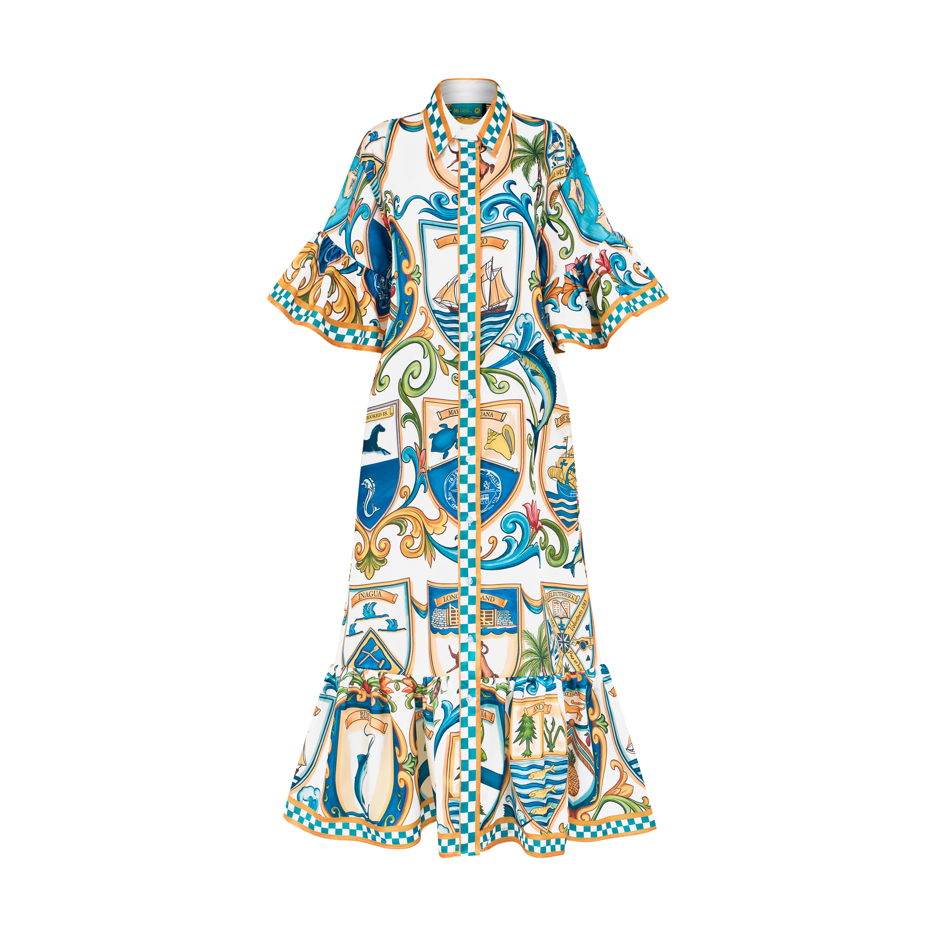 2026 INDEPENDENCE RUFFLE MIDI DRESS-WHITE