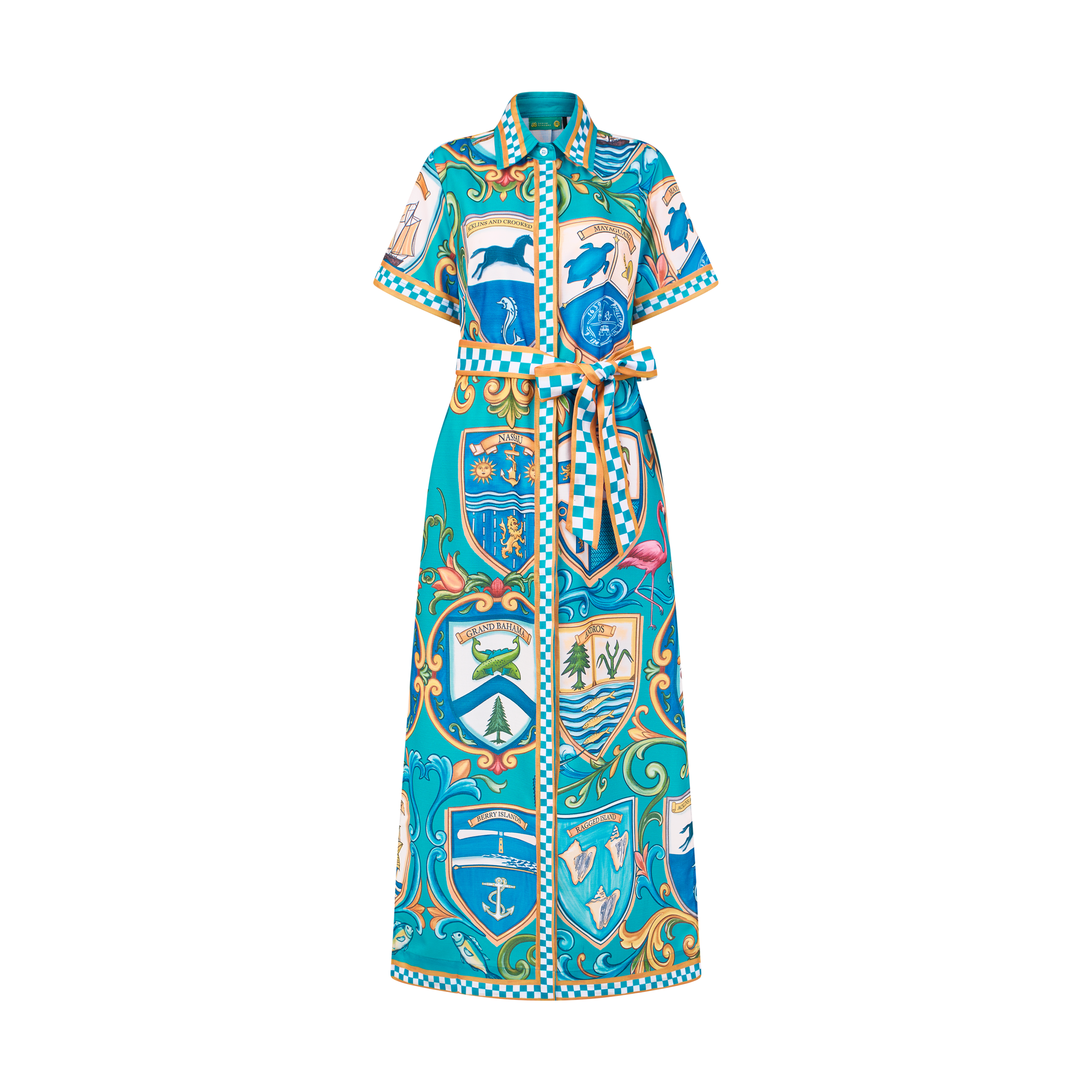 2026 INDEPENDENCE SHIRT DRESS-AQUA