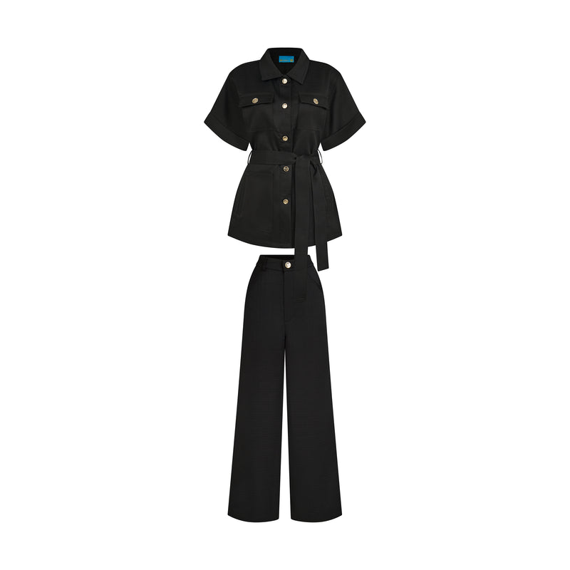 THE BOHIO BLOUSE SET-BLACK