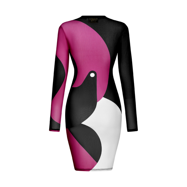 THE TERIDAE VIBES MESH DRESS-BLACK