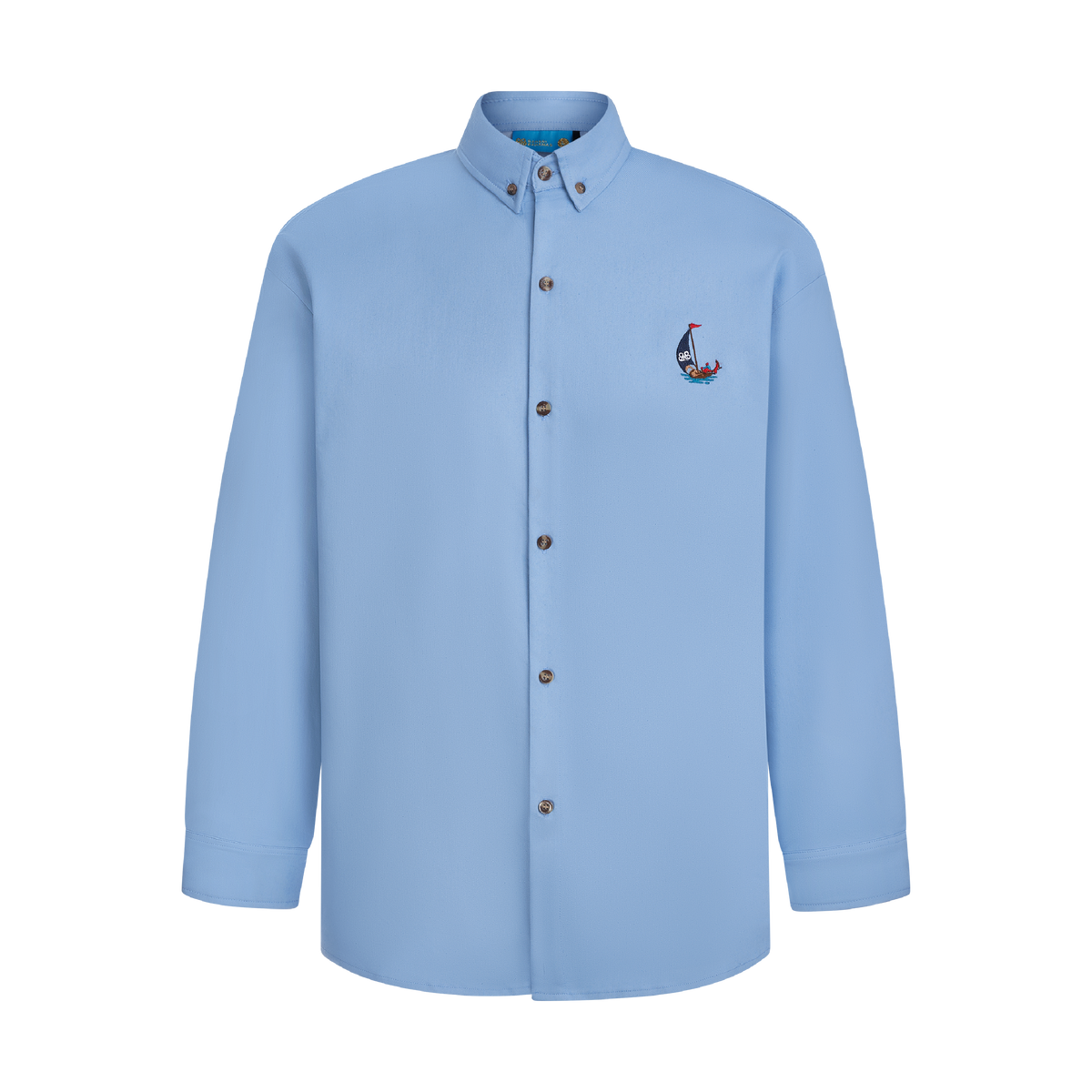 LONG SLEEVE STAPLE BUTTON UP-LITE DENIM