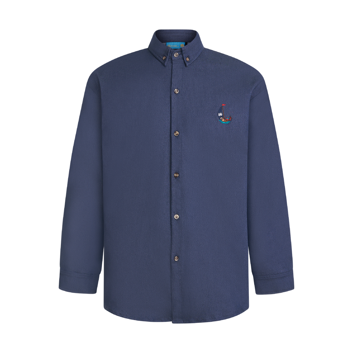 LONG SLEEVE STAPLE BUTTON UP-DARK DENIM