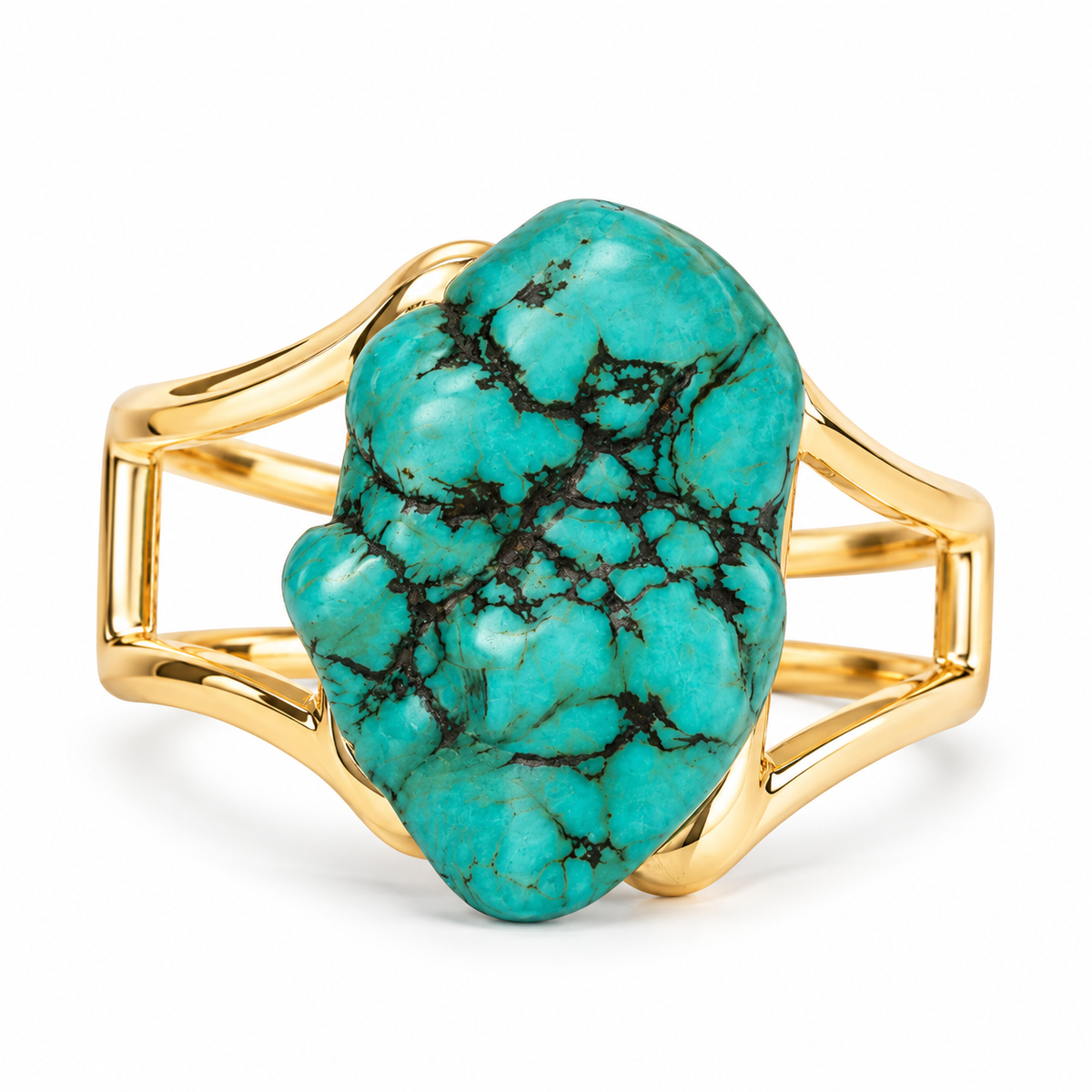 Bahari Blue Lagoon Turquoise Nugget Cuff - Turquoise