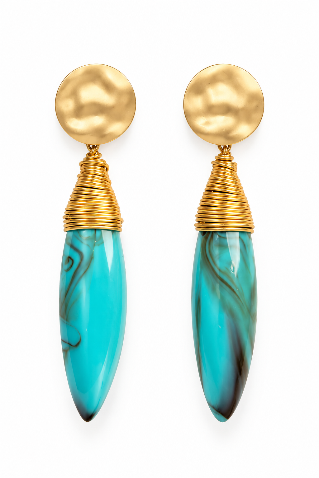 Bahari Sea Urchin Turquoise Spike Earrings - Turquoise