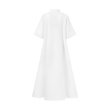 THE COMMERCIA MAXI SHIRT DRESS-WHITE