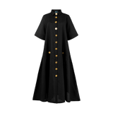 THE COMMERCIA MAXI SHIRT DRESS-BLACK