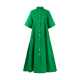 THE COMMERCIA MAXI SHIRT DRESS-GREEN