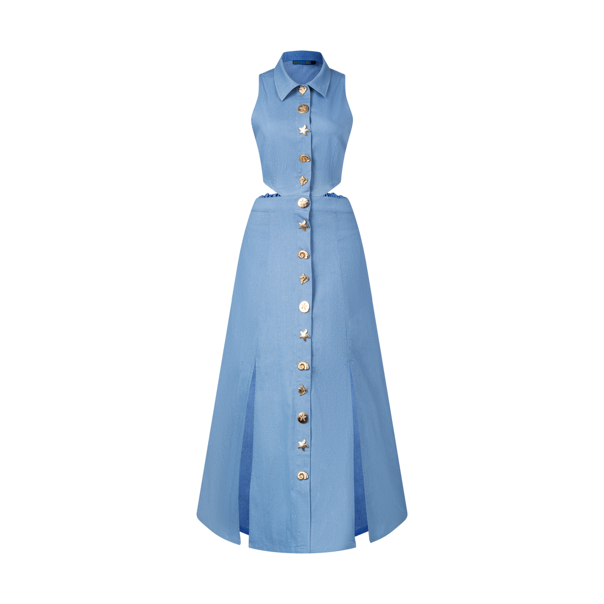 THE DENIM CUTOUT DRESS- LIGHT
