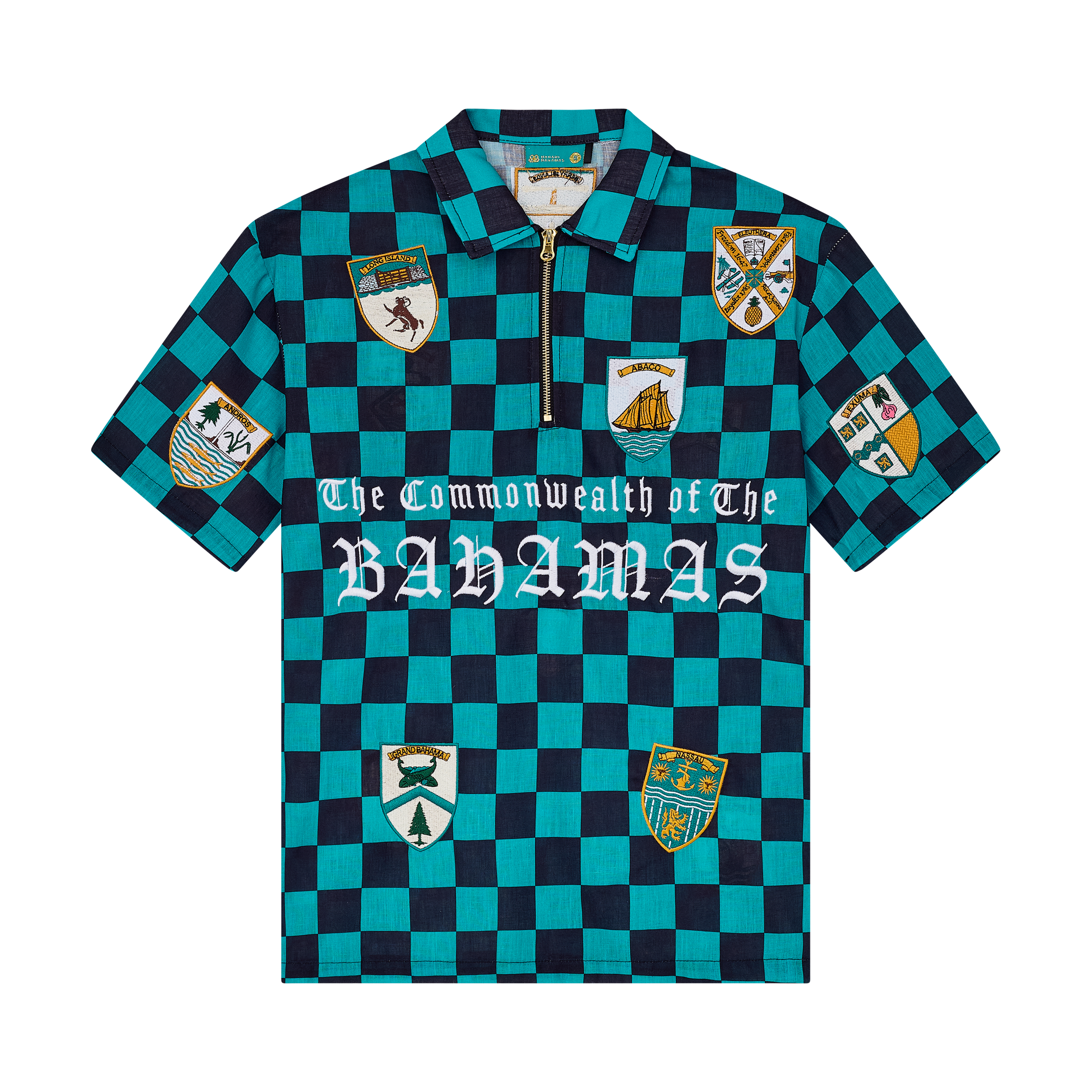 THE GATHERING CREST BUTTON UP- BLACK