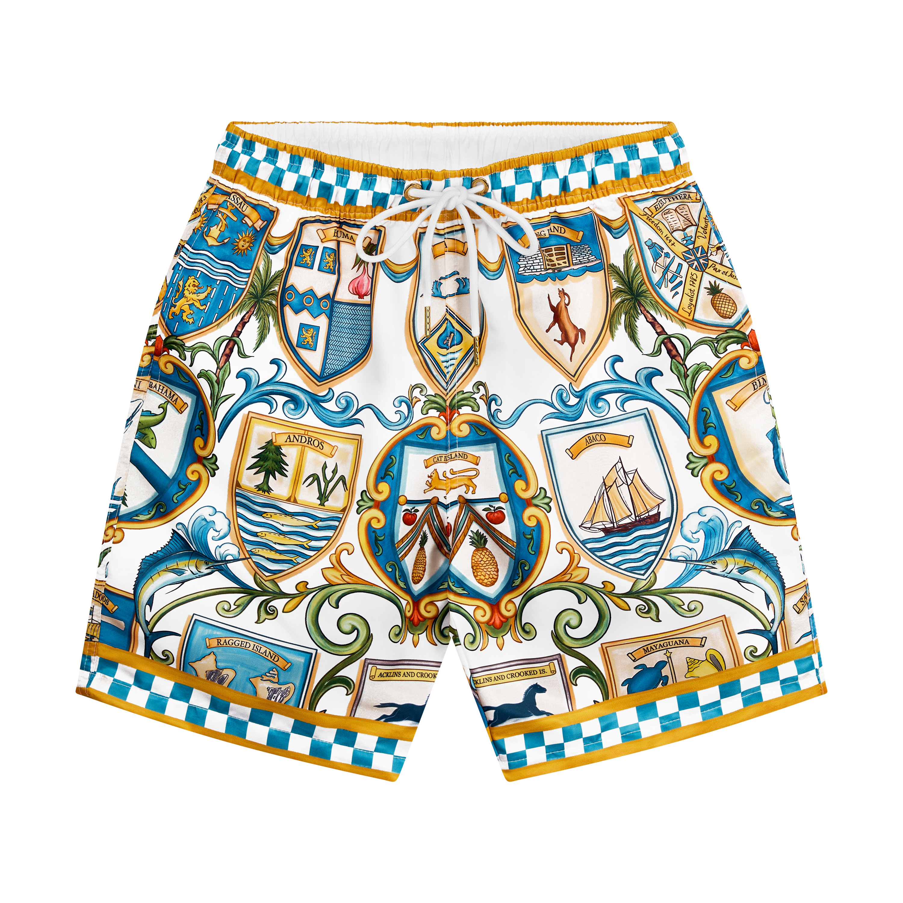 THE 53RD INDEPENDENCE SWIM SHORTS-WHITE