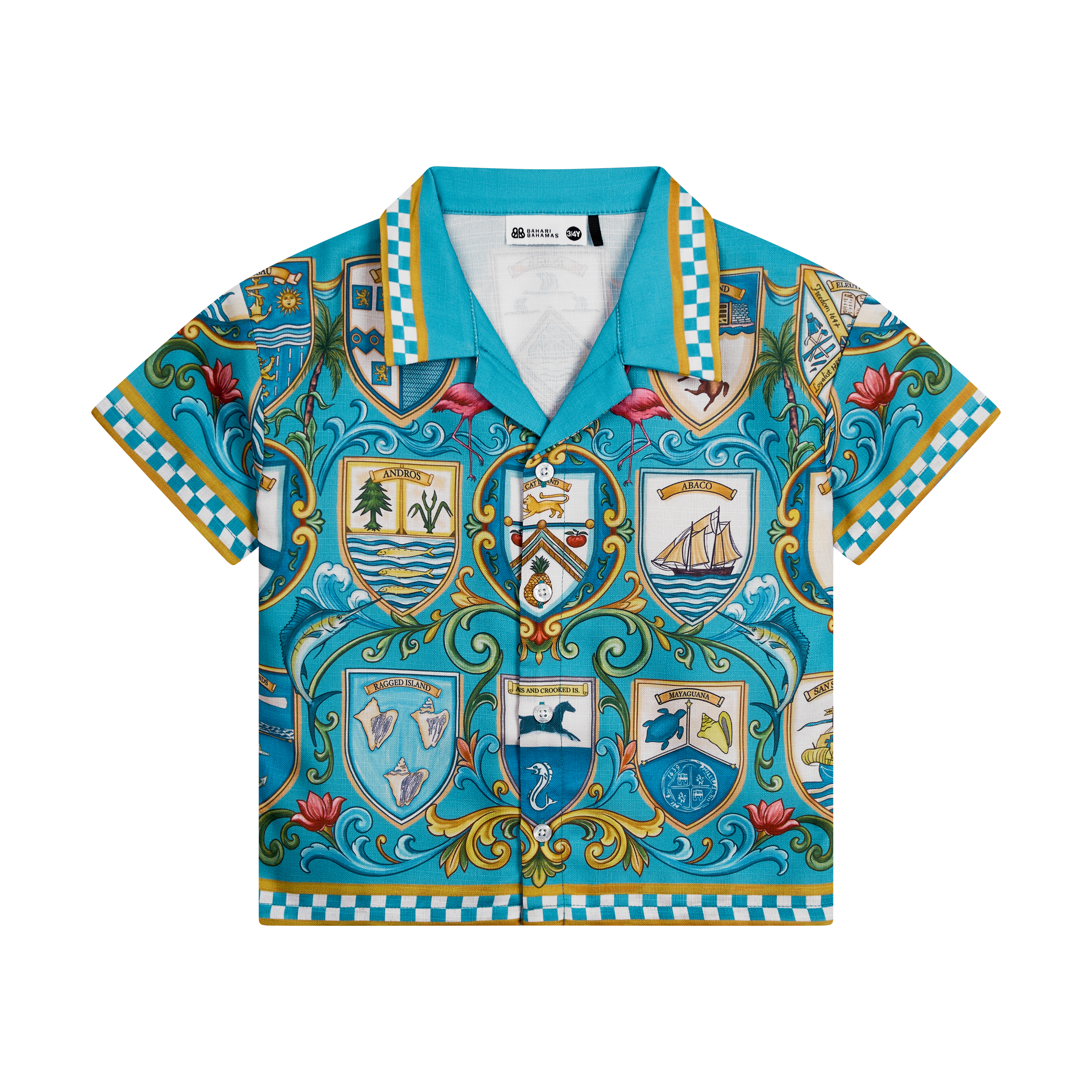 THE 53RD INDEPENDENCE BOYS BUTTON UP-AQUA