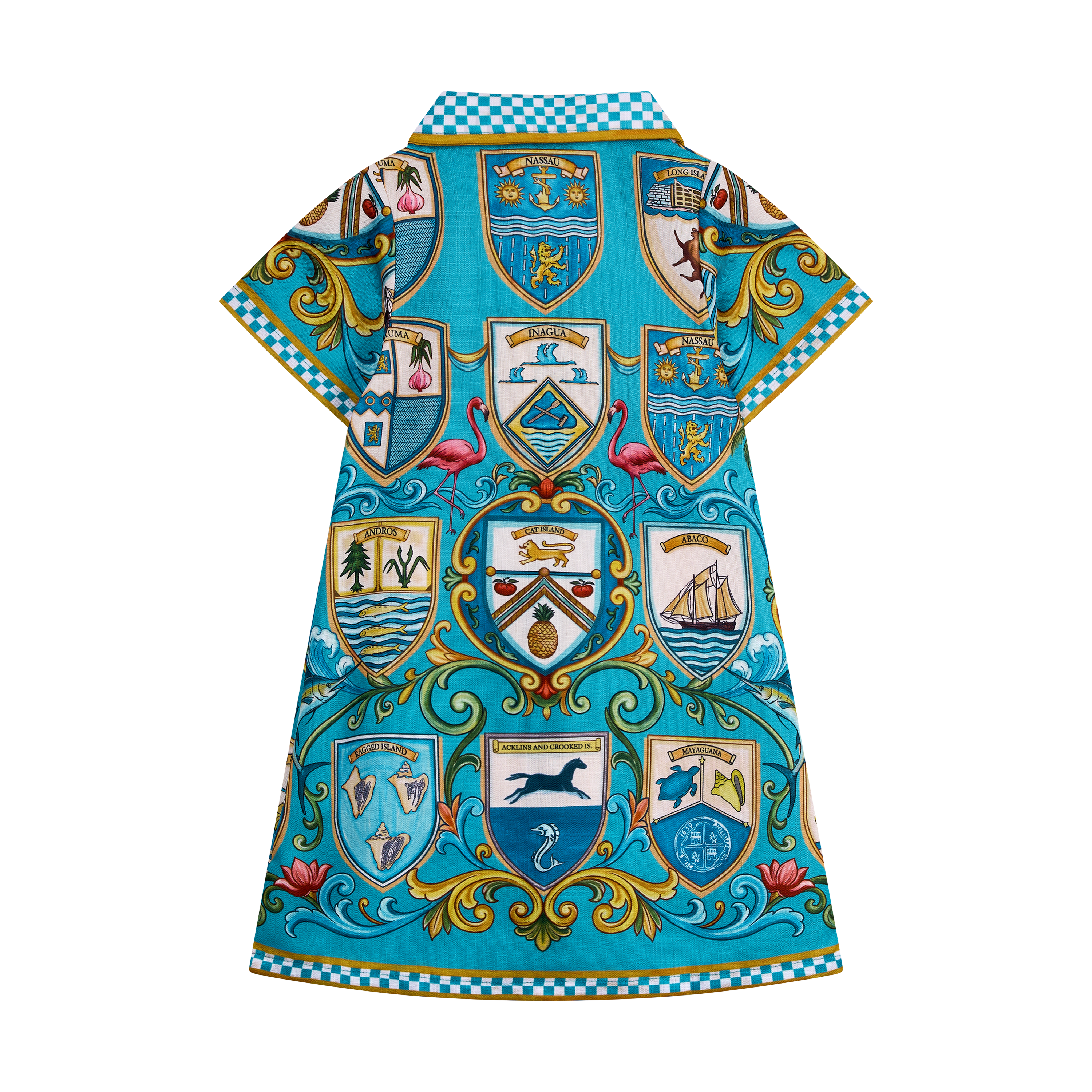 THE 53RD INDEPENDENCE GIRL'S SHIRT DRESS-AQUA