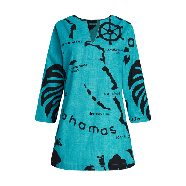 THE ARCHIPELAGO TUNIC- AQUA & BLACK