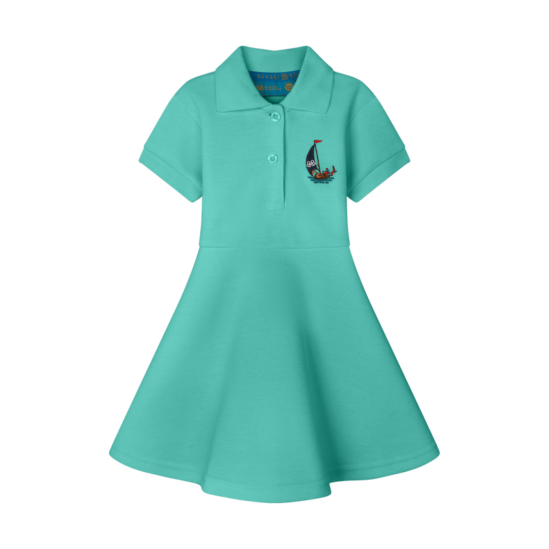 GIRLS STAPLE DRESS-SEAFOAM