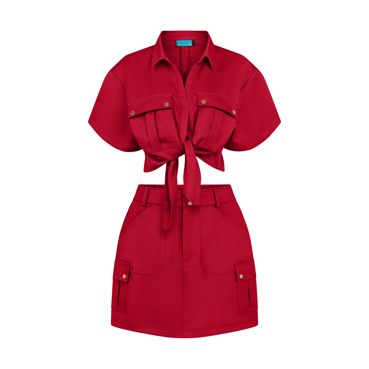 THE BOHIO SKIRT SET-BURGUNDY