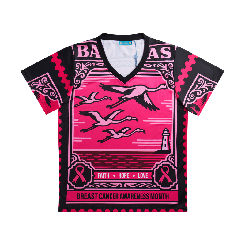 2025 CANCER AWARENESS V-NECK TEE-BLACK