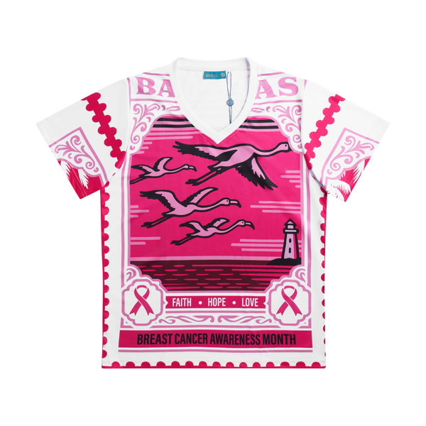 2025 CANCER AWARENESS V-NECK TEE-WHITE