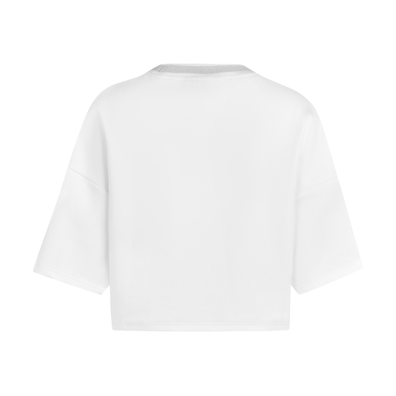 THE COTB MEDALLION CROP TOP-WHITE