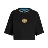 THE COTB MEDALLION CROP TOP-BLACK