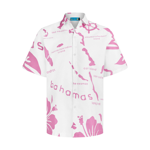 THE ARCHIPELAGO BUTTON UP- WHITE & PINK