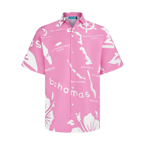 THE ARCHIPELAGO BUTTON UP- PINK & WHITE