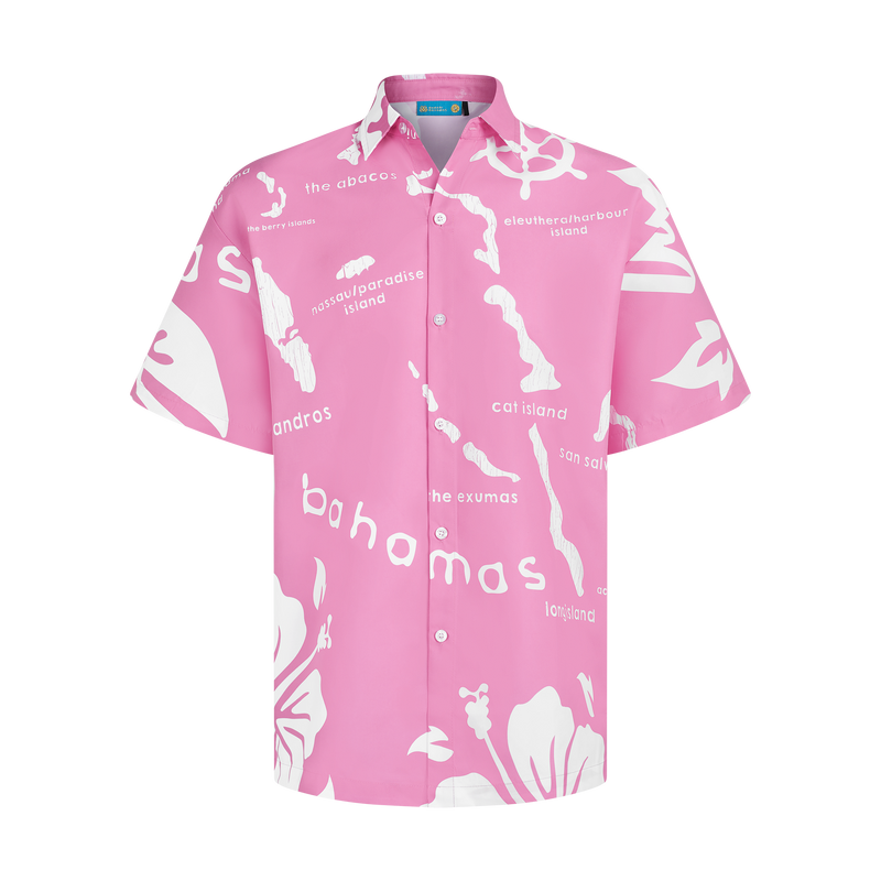 THE ARCHIPELAGO BUTTON UP- PINK & WHITE