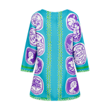 COMMERCIA TUNIC BLOUSE-AQUA PURPLE