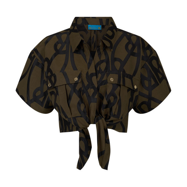 THE DENOGRAM TIE BLOUSE