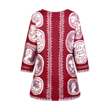 THE COMMERCIA TUNIC BLOUSE-MAROON