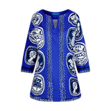 THE COMMERCIA TUNIC BLOUSE-ROYAL