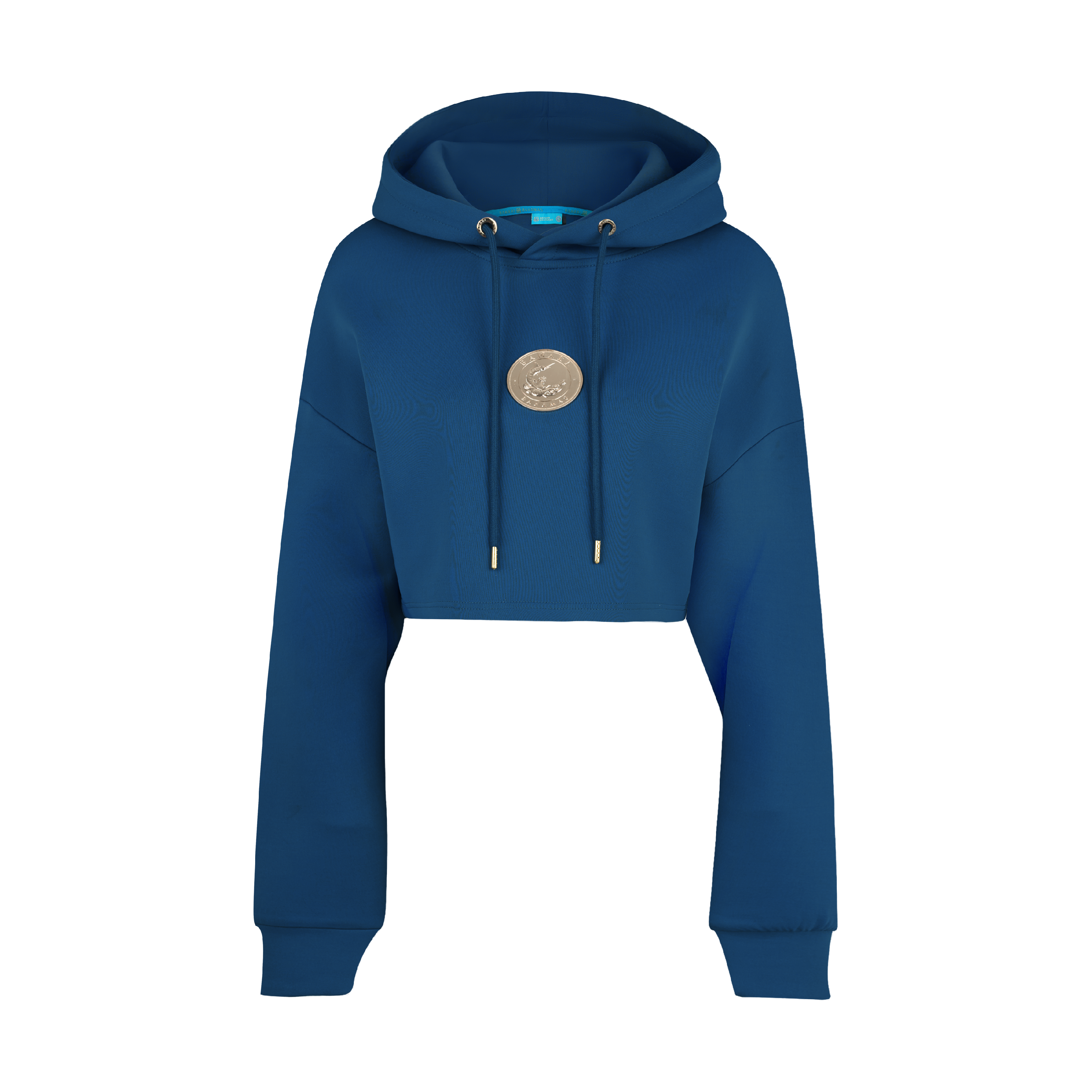 THE MEDALLION CROP PULLOVER-BLUE