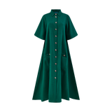 THE STROMBUS MAXI SHIRT DRESS-EMERALD
