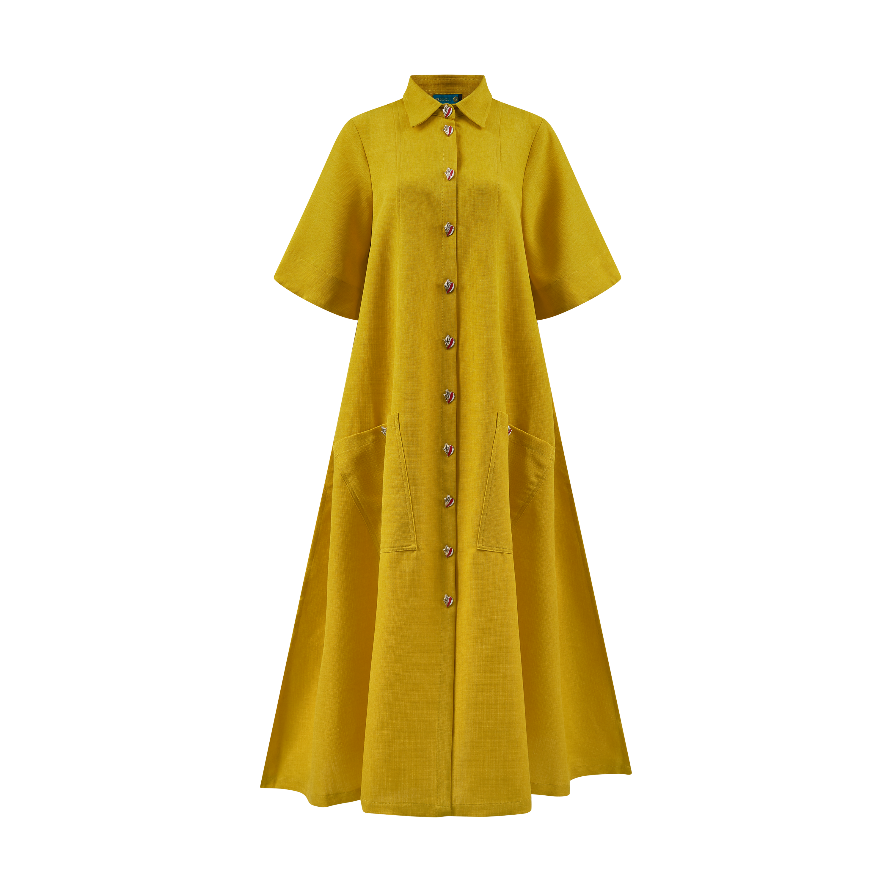 THE STROMBUS MAXI SHIRT DRESS-YELLOW