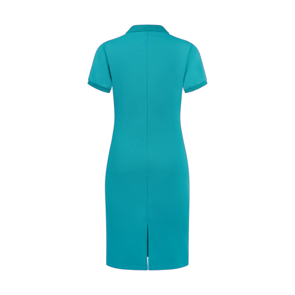 THE STAPLE POLO DRESS-AQUA