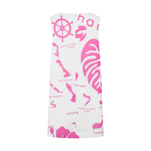 ARCHIPELAGO A-LINE DRESS WHITE & PINK