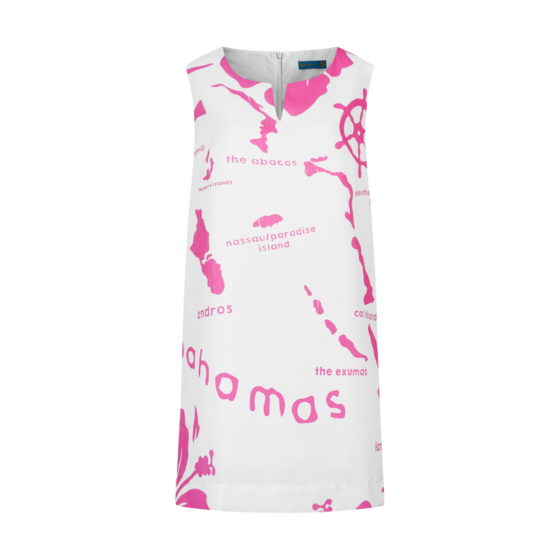 ARCHIPELAGO A-LINE DRESS WHITE & PINK