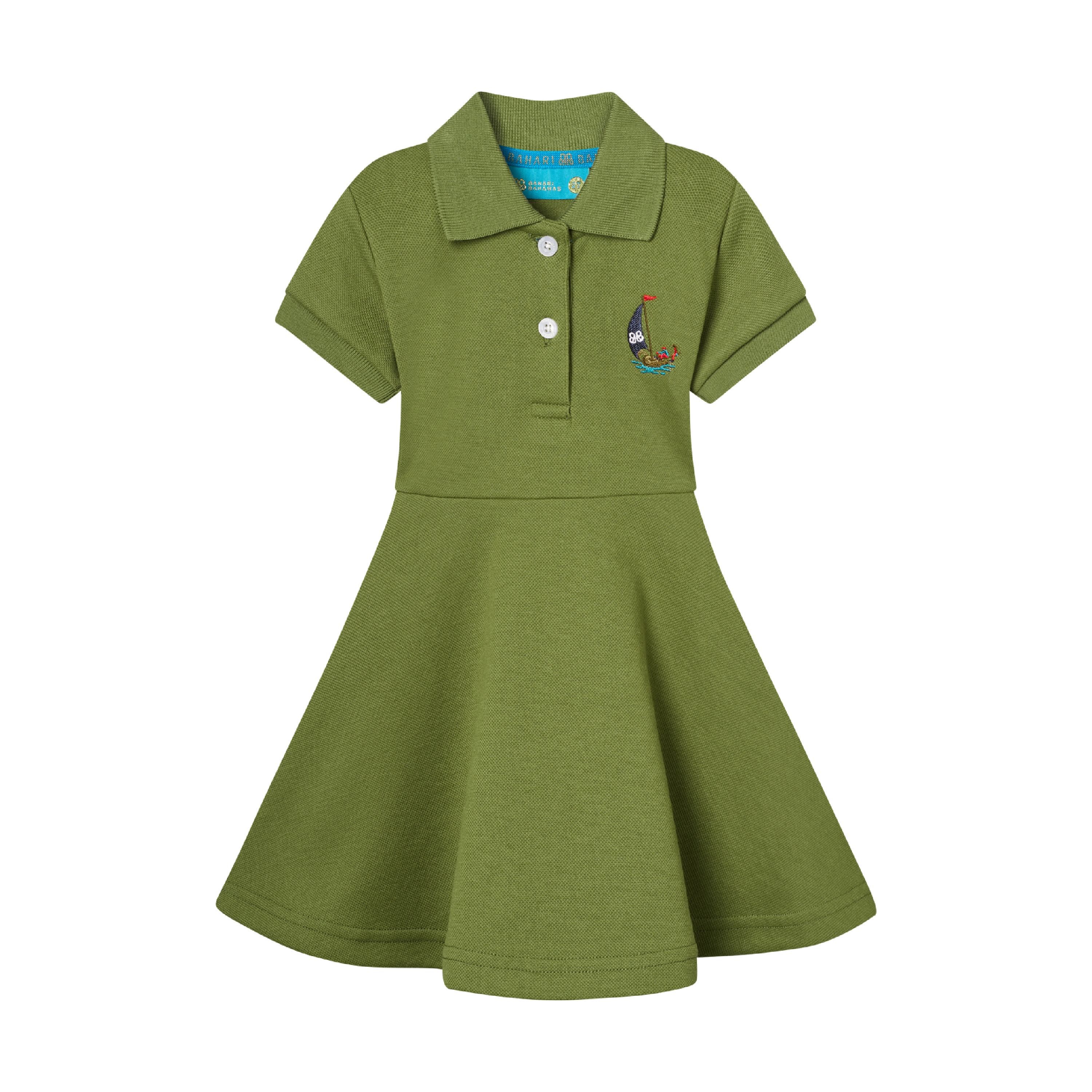 GIRLS STAPLE DRESS-MOSS