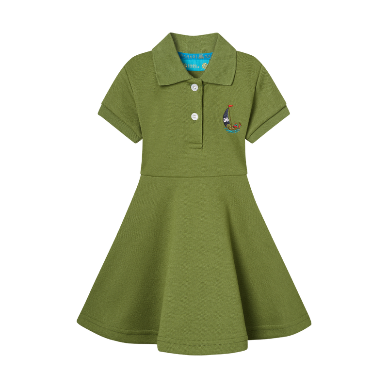 GIRLS STAPLE DRESS-MOSS