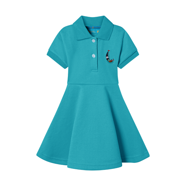 GIRLS STAPLE DRESS-AQUA